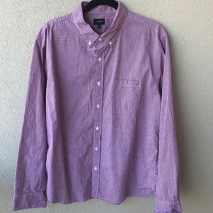 J. Crew Factory Red Microgingham Washed Shirt